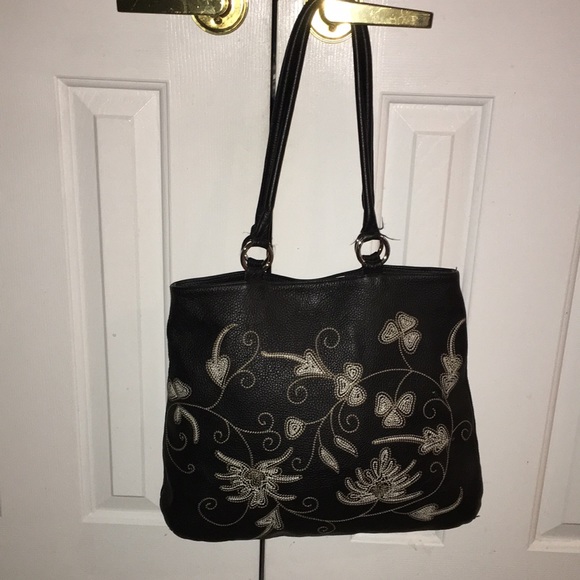 Isabella Fiore Bags Berge Made In Italy Black Pebbled Real Leather
